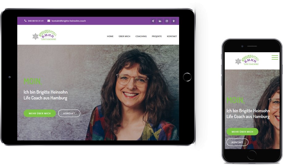 Website Brigitte Heinsohn mobile